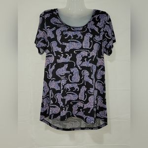 LuLa Roe Scoop Neck T-shirt with Leopard design